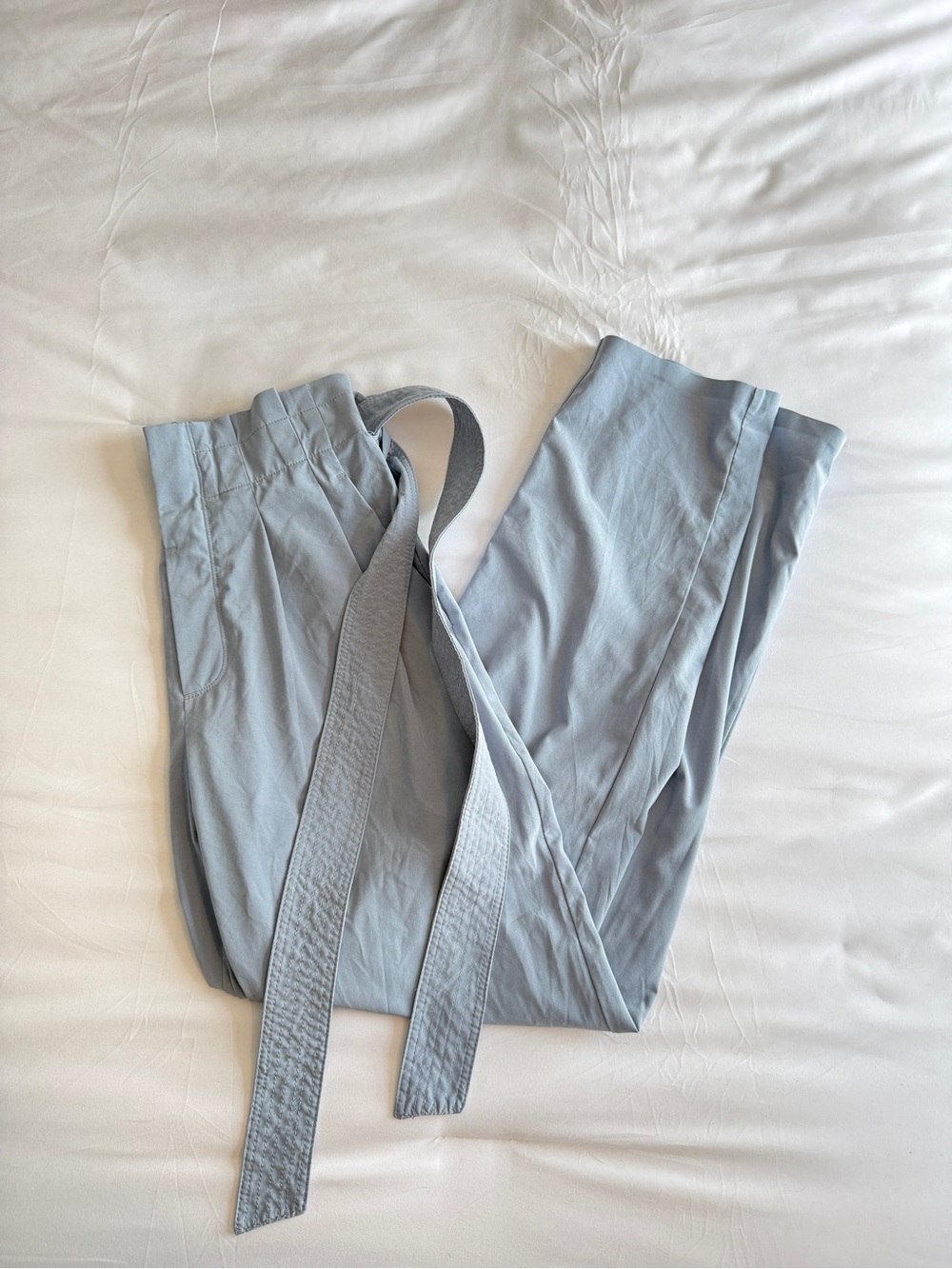 Athleta Light Gray Elastic-Waist Pants